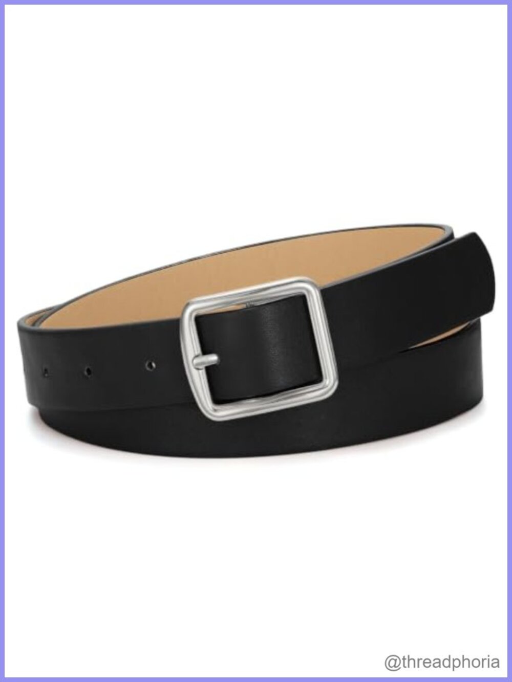 Women's PU Leather Belt Square Gold Buckle Waist Belt for Jeans Pants Dresses